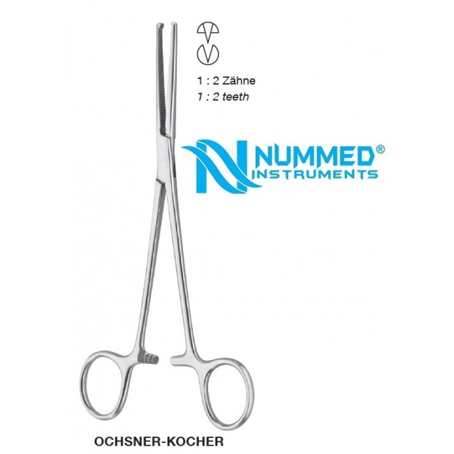 Ochsner-Kocher Forceps, 1X2 Teeth Ochsner-Kocher Forceps, 1X2 Teeth